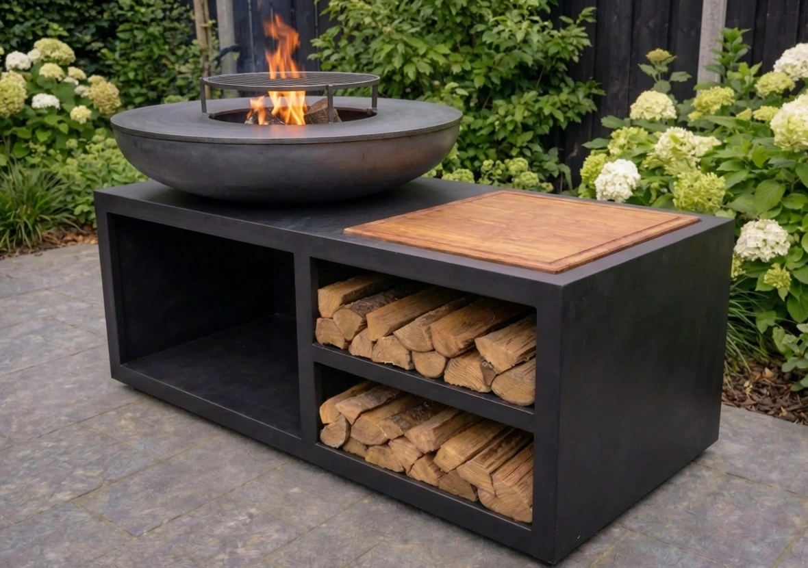 Brasero Plancha Le Morris 100cm - Acier peint artisanal | Atelier LBF