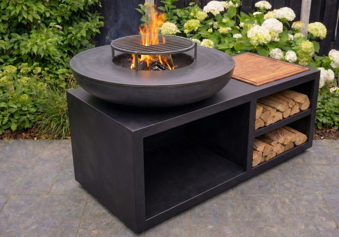 Brasero Plancha Le Morris 100cm - Acier peint artisanal | Atelier LBF