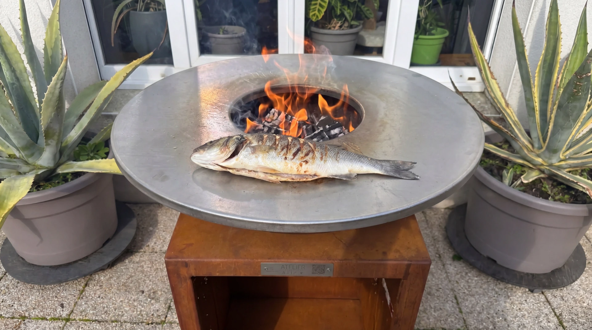 Bar entier grillé au gros sel