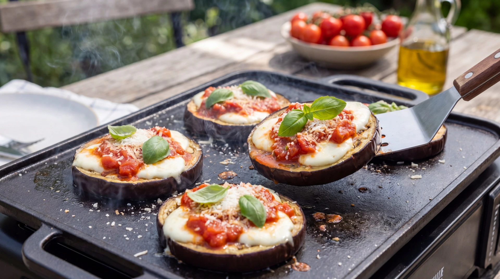 Aubergines grillées façon parmigiana express